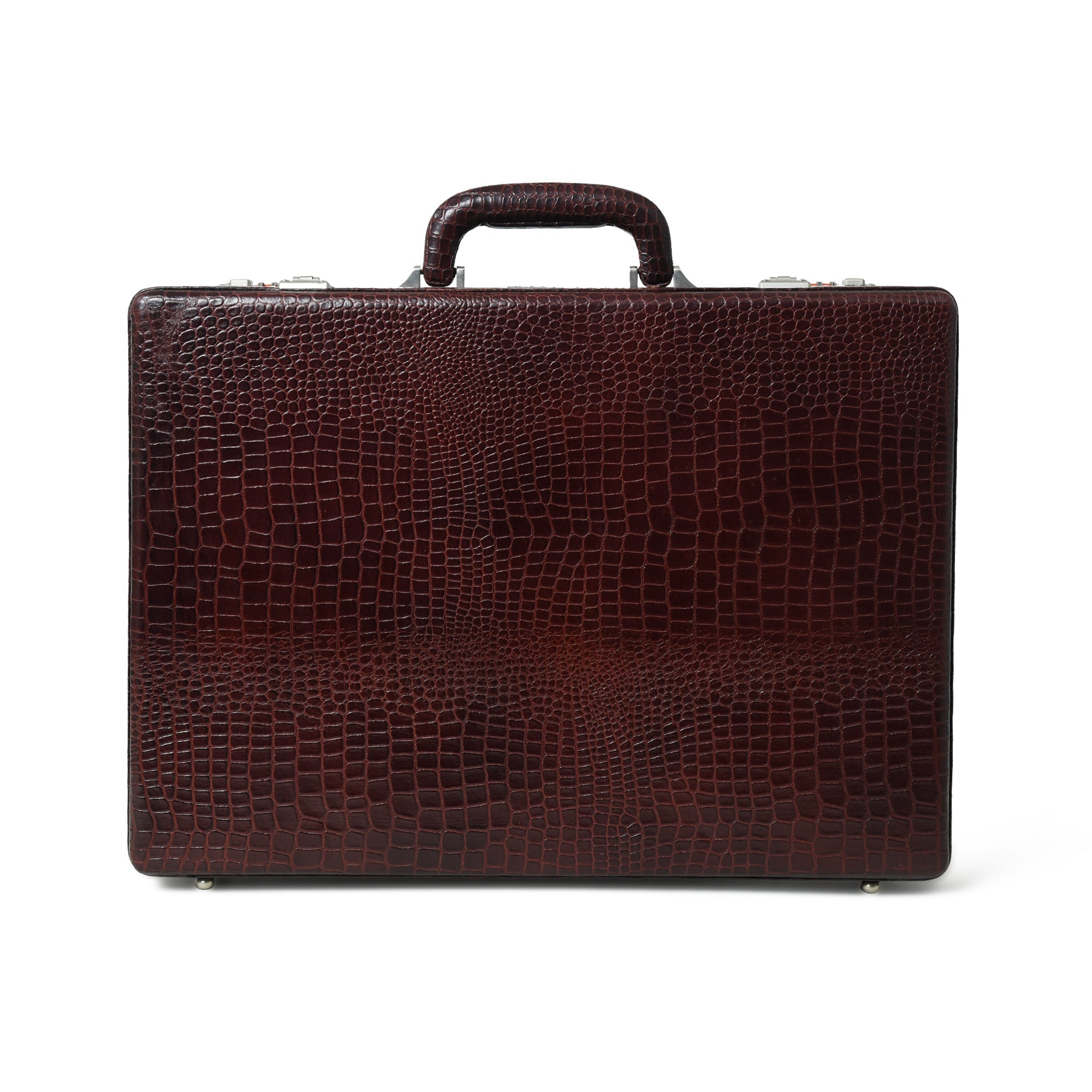 Executive Croco Leather Briefcase/Suitcase- Brown - Overture Gifts