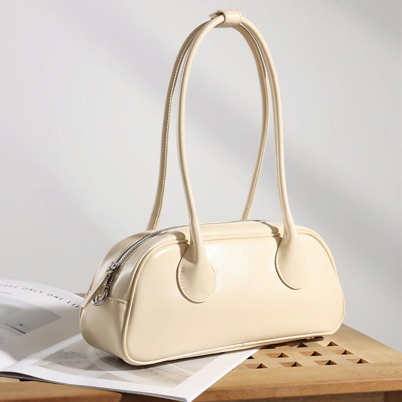 Womens Minimalist Genuine Leather Underarm Bag