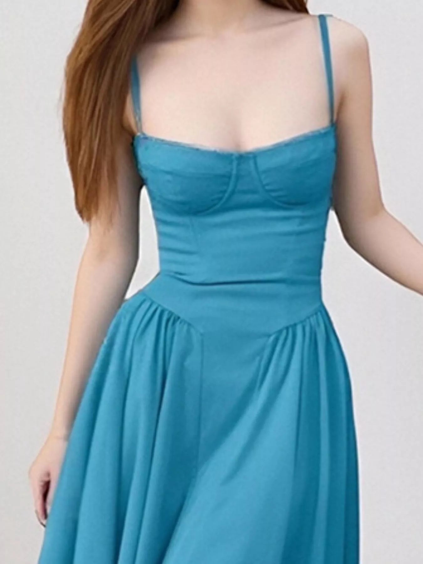 Sweetheart Neck Spaghetti Strap Midi Dress
