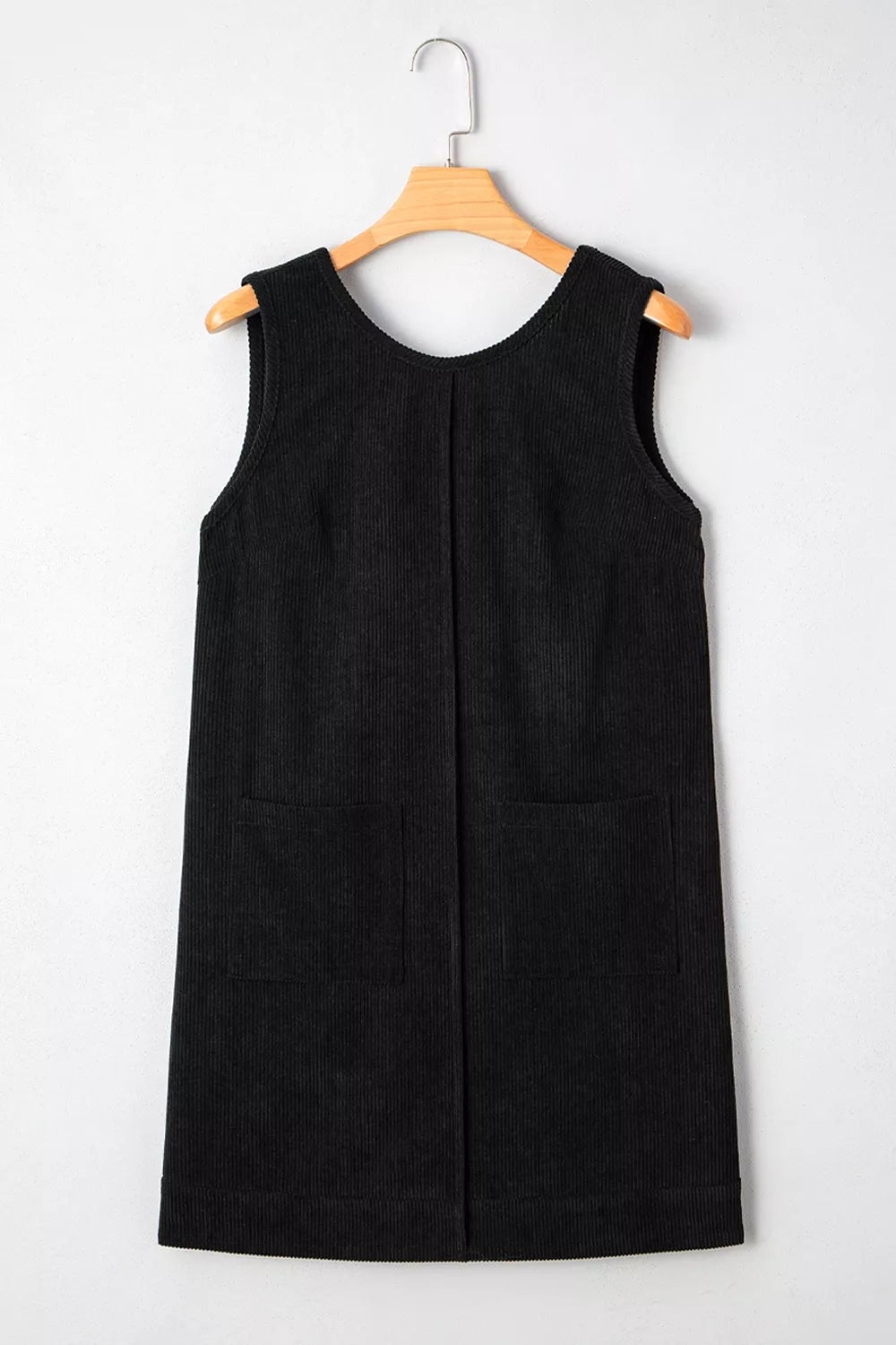 Corduroy Patch Pocket Sleeveless Mini Dress