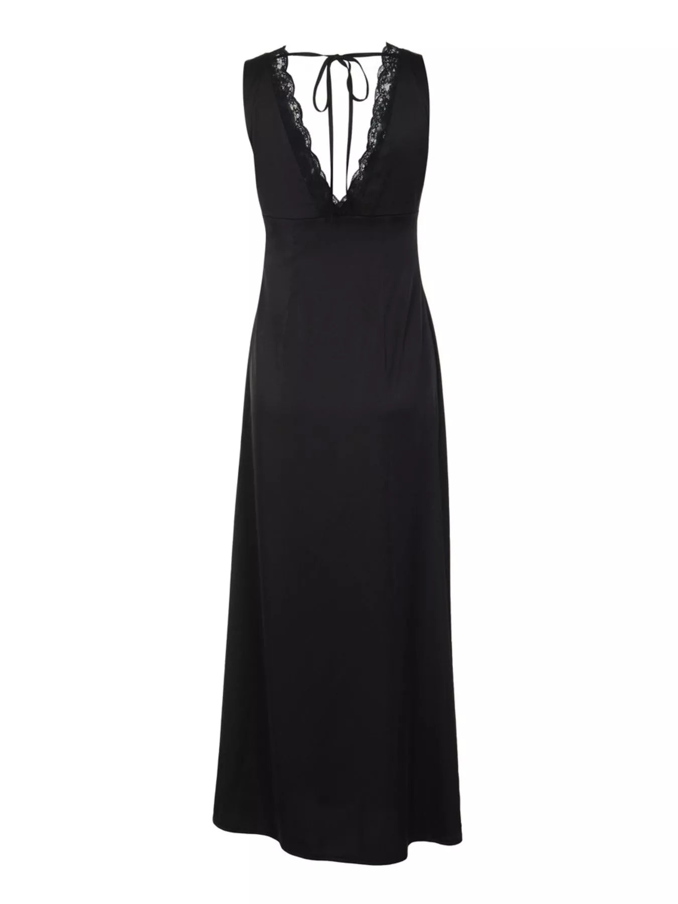 Lace Trim V-Neck Sleeveless Maxi Dress