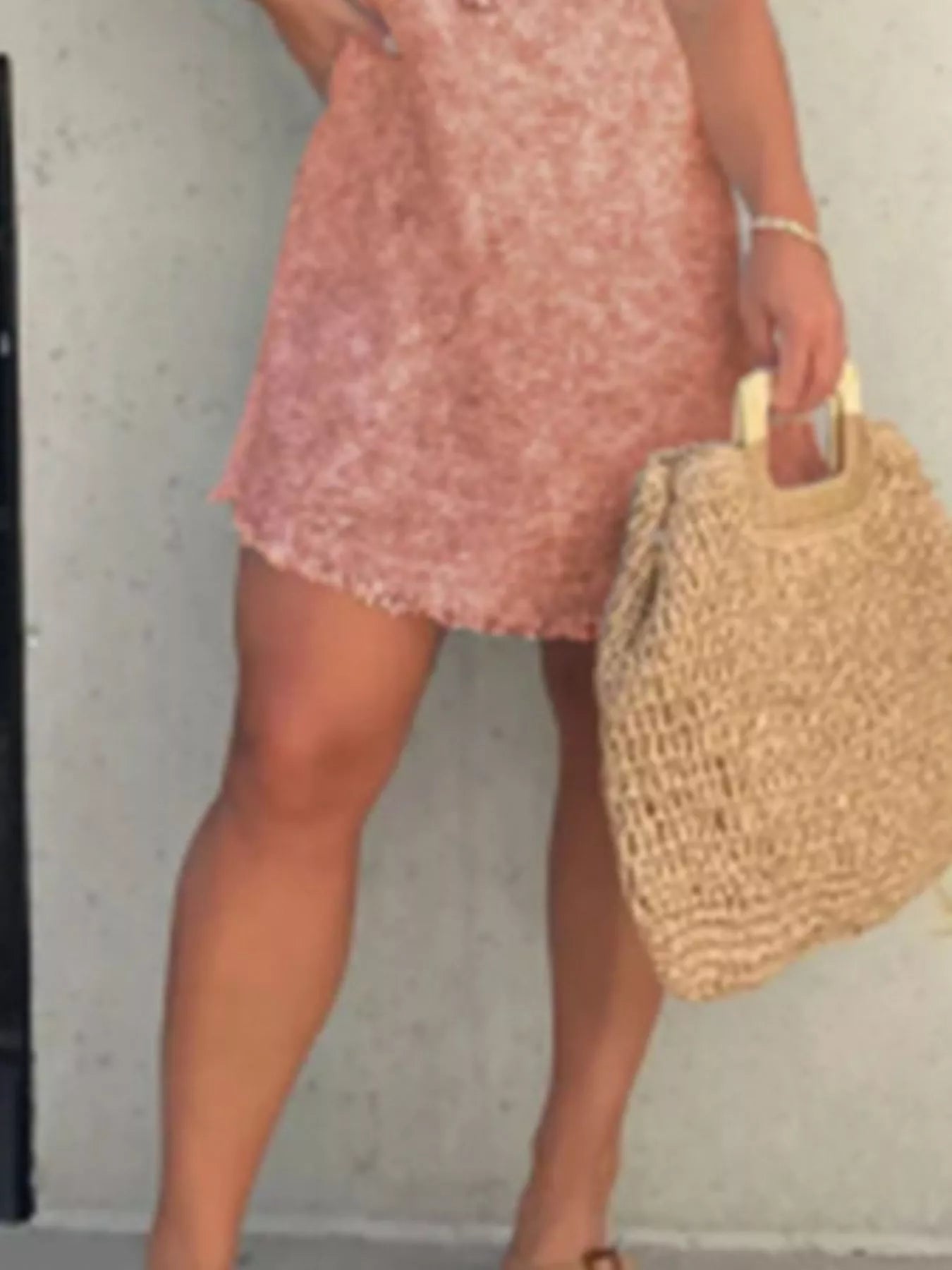 Full Size Raw Hem Short Sleeve Dress Plus Size
