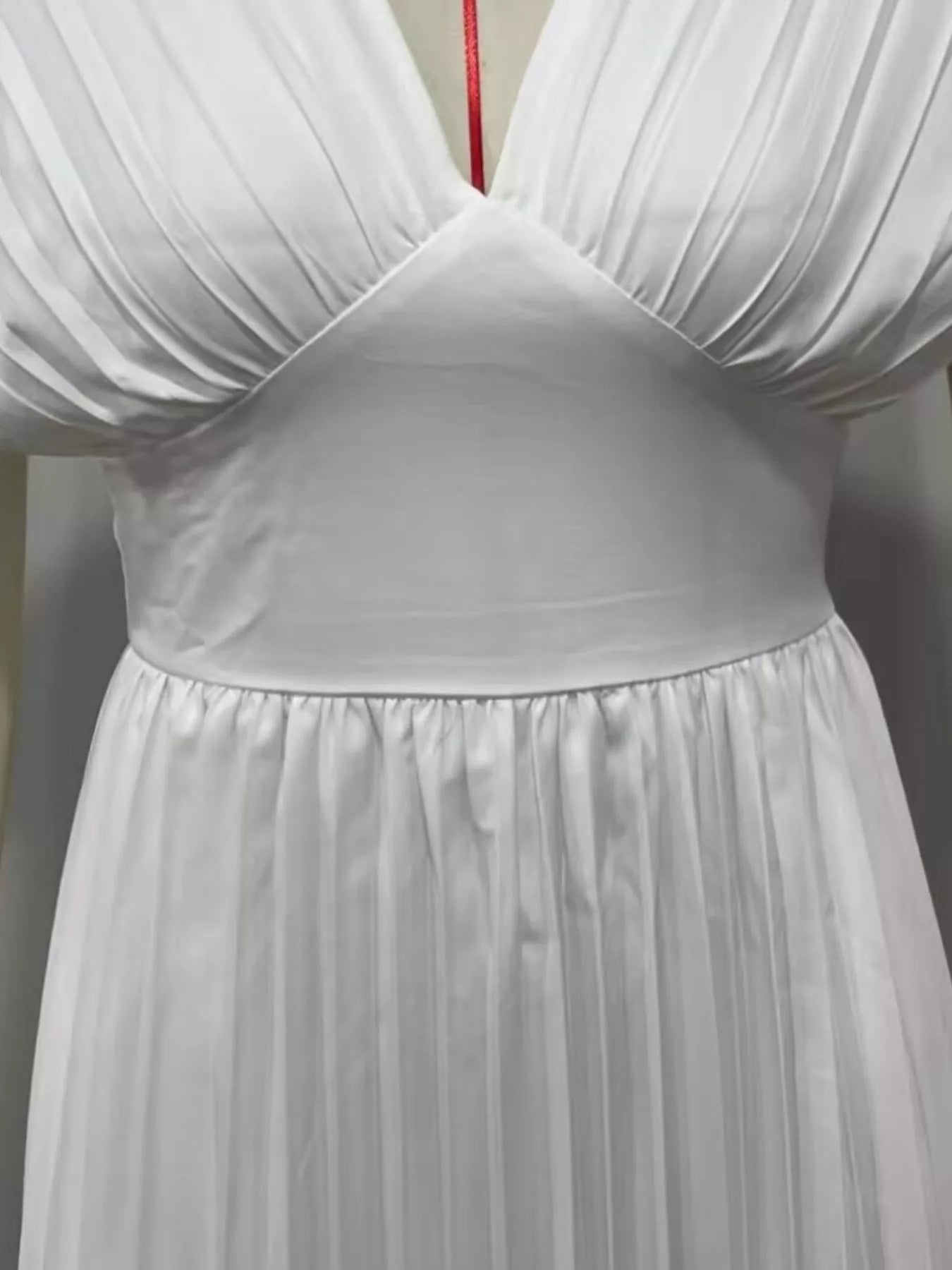 Pleated Cap Sleeve Midi Dress