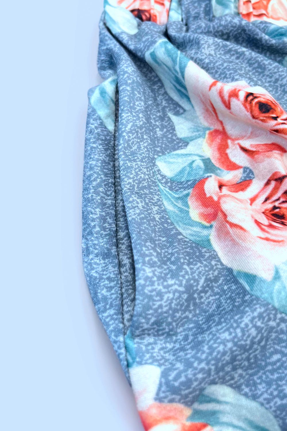 Double Take Printed Sleeveless Front Button Ruched Waist Side Slit Casual Magic Dress with Pockets