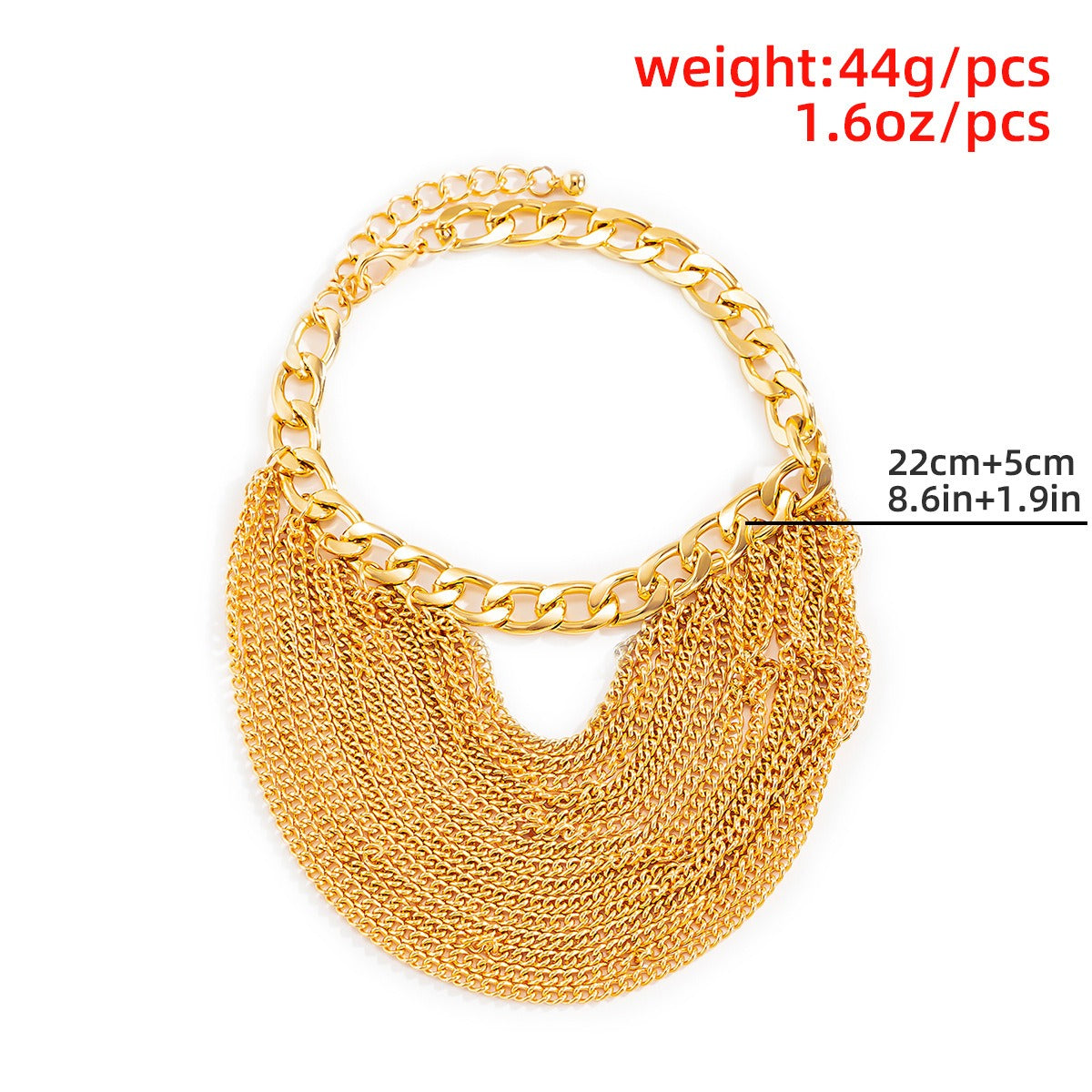 18K Gold Multi-layer Tassel Hip-Hop Anklet