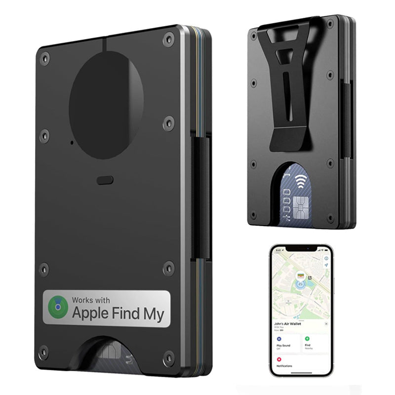 Minimalist AirTag Wallet – Slim Aluminum RFID Blocking Card Holder