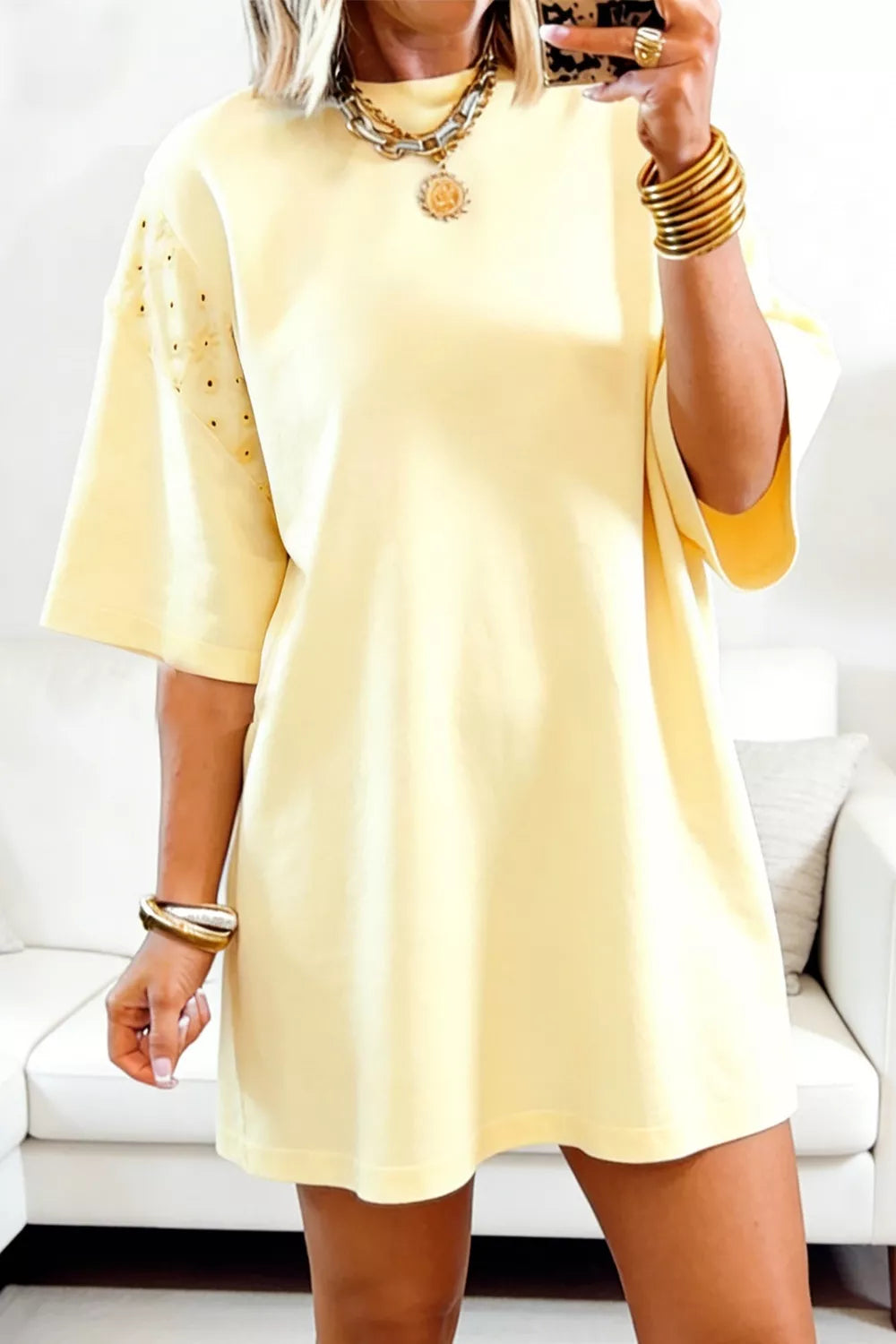 Round Neck Half Sleeve T-Shirt Dress