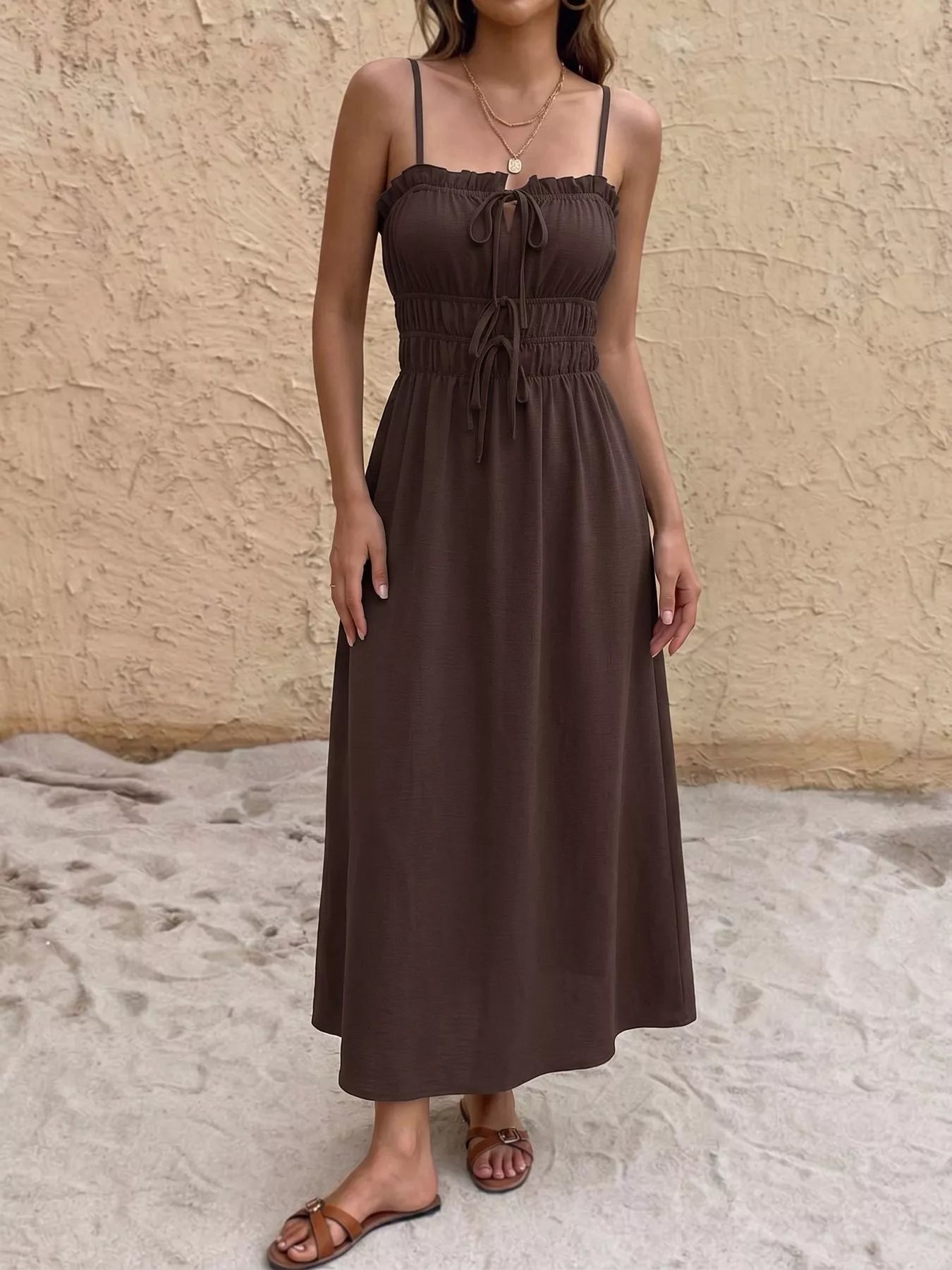 Tie-Front A-Line Dress