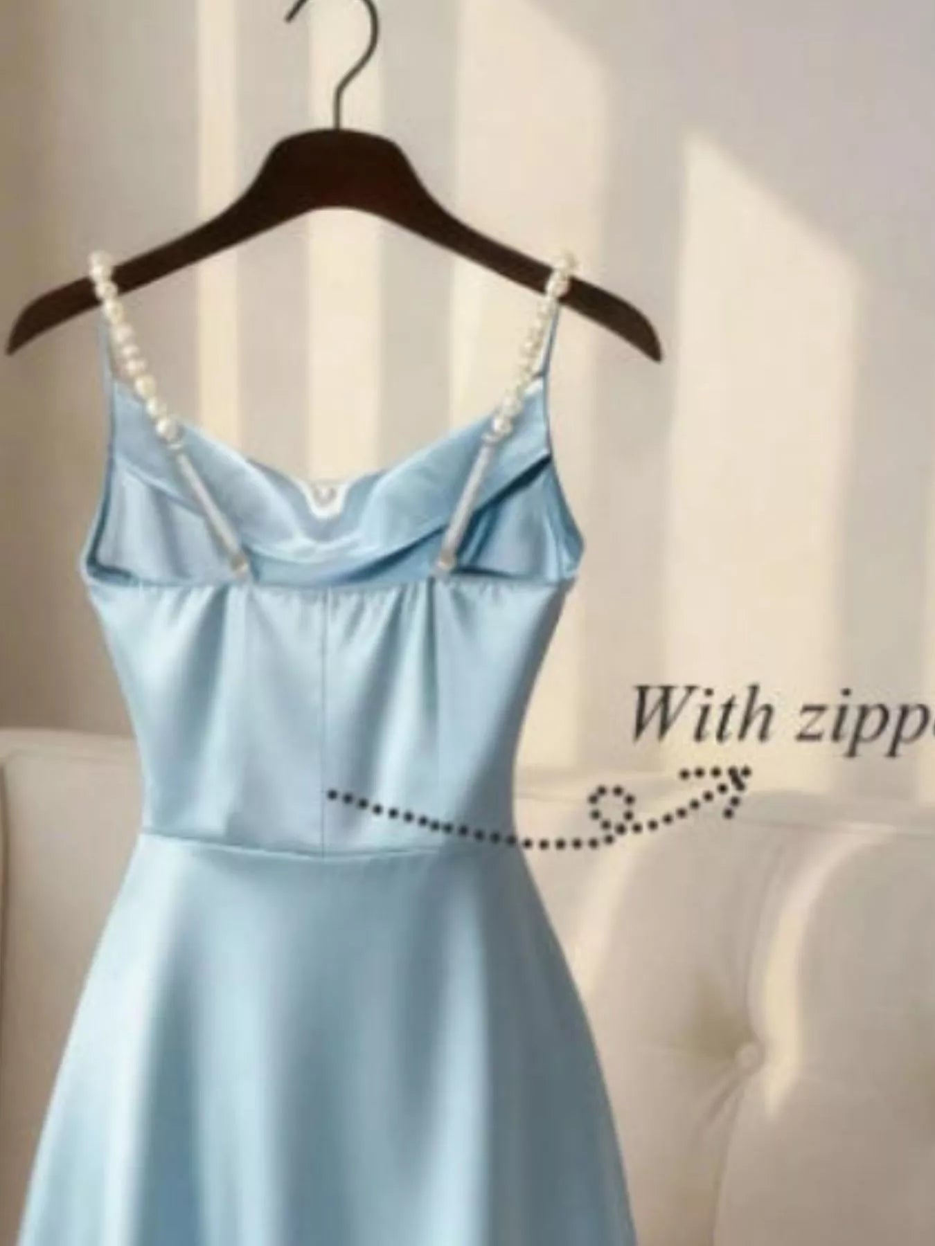 Pearl Strap Cowl Neck Satin Maxi Dress