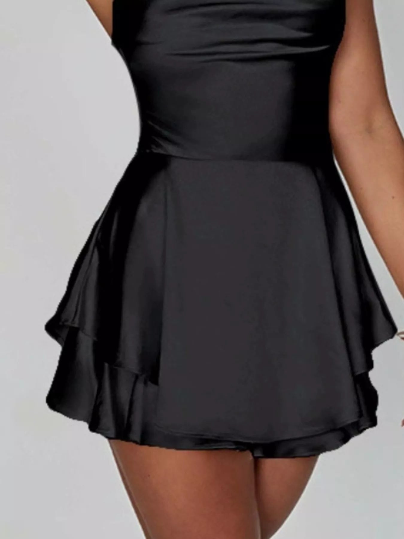 Backless Layered Ruffled Cami Dress