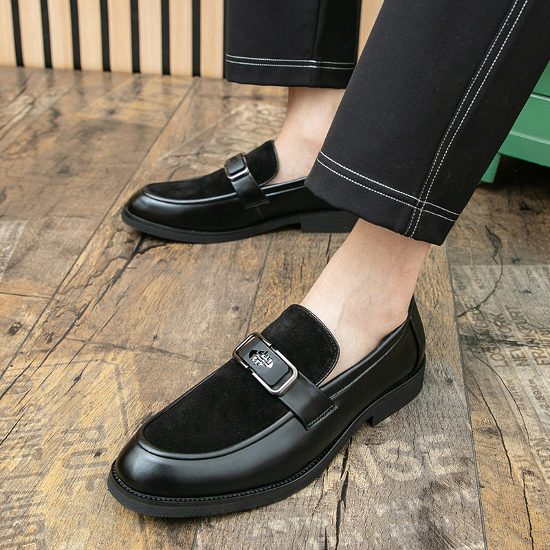 Mens Leather Shoes Plus-Size Slip-On Casual Loafers