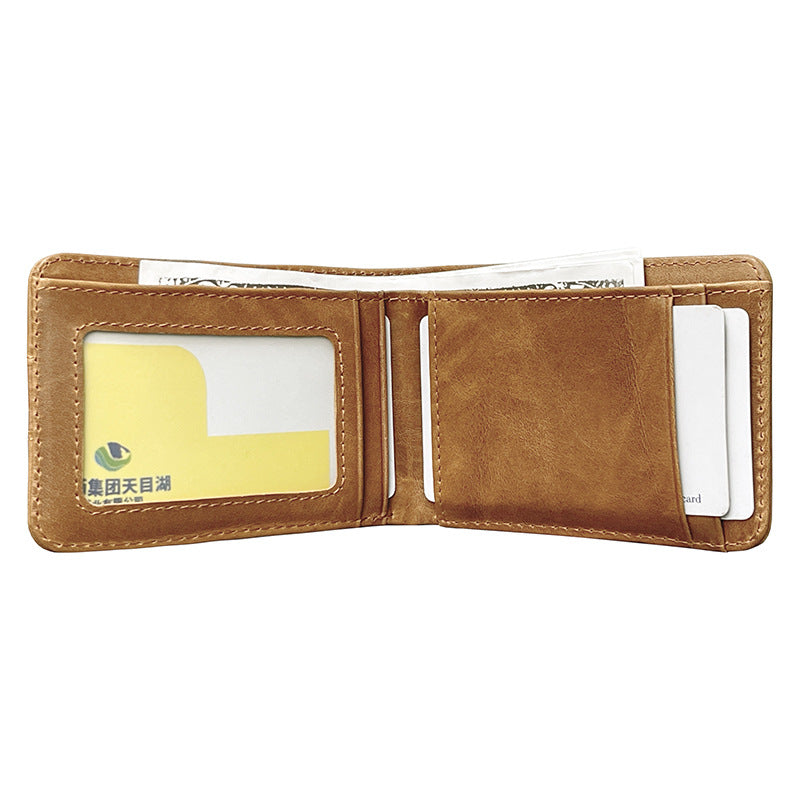 Oil-waxed Leather US Dollar Clip Card Holder