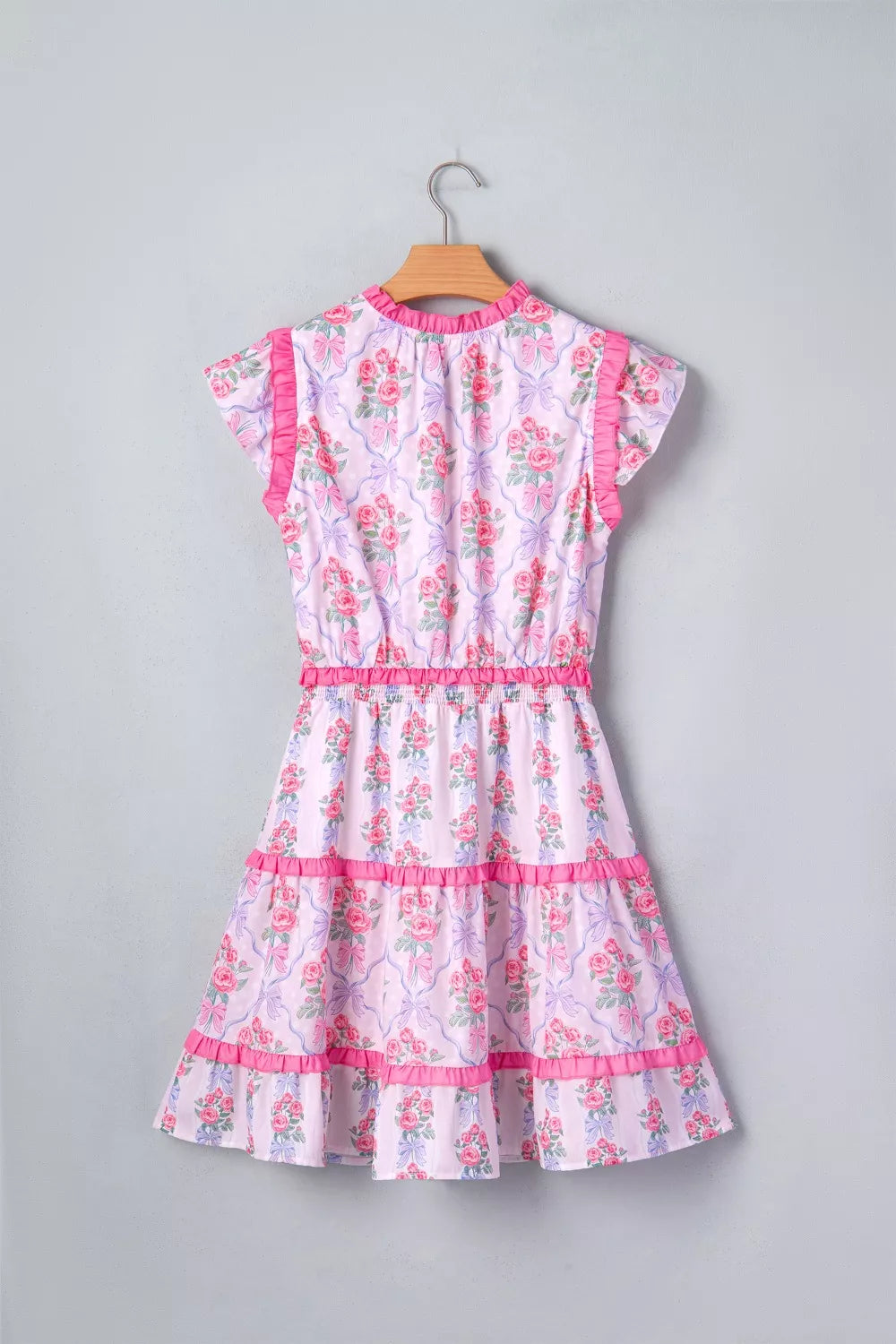 Tiered Ruffles Sleeveless Summer Floral Dress