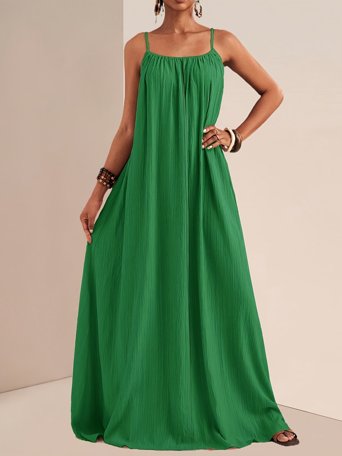 Spaghetti Strap Flowy Maxi Dress