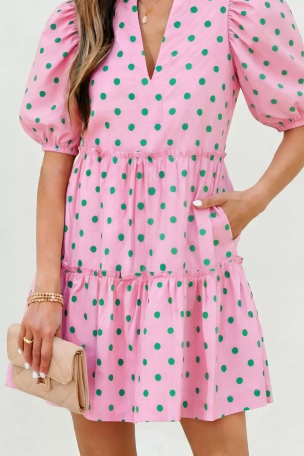 Polka Dot Tiered Mini Dress