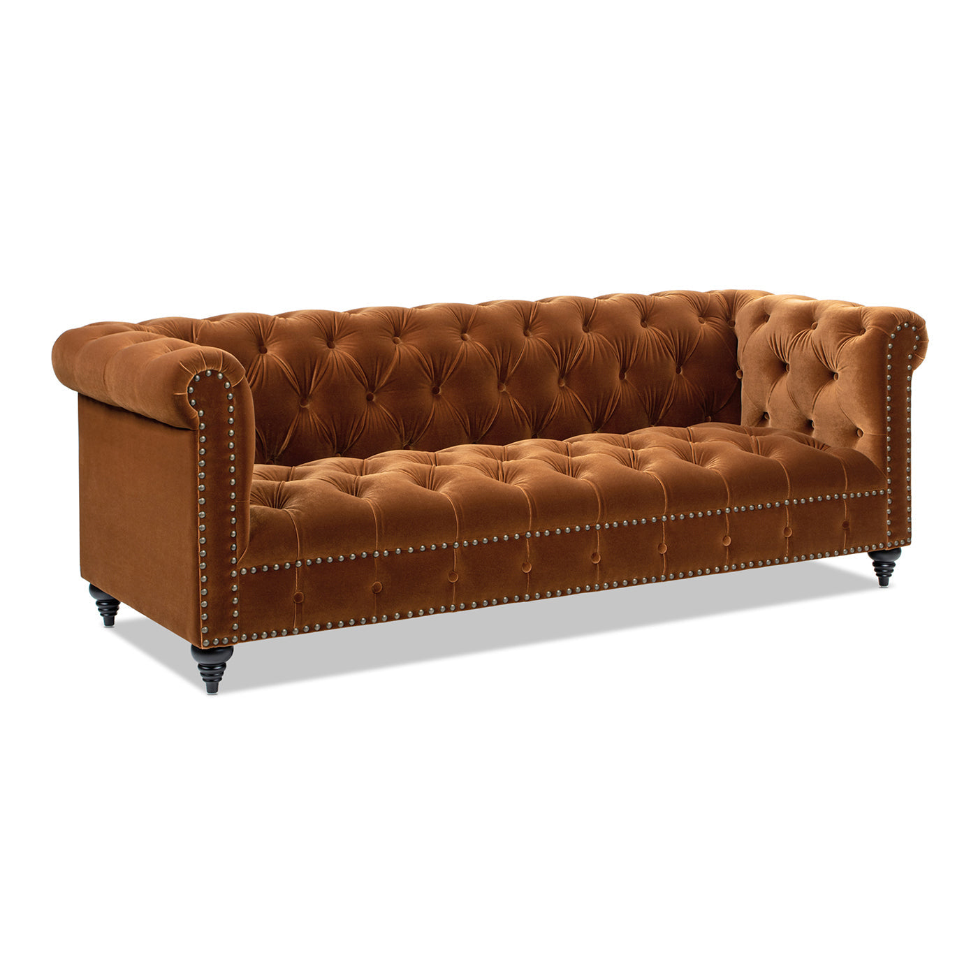 Alto 88' Tufted Chesterfield Sofa, Burnt Orange Performance Velvet