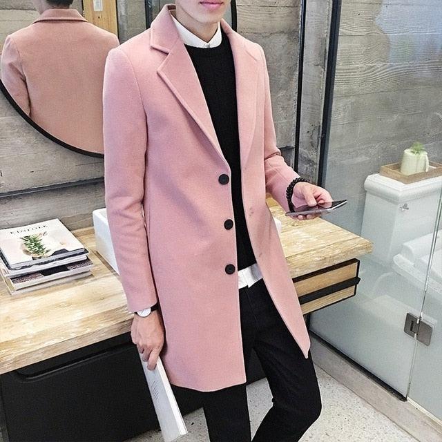 Fashion Men Casual Coat Luxury Business Trench Coat Men's Unique Style Coats Jackets Classic Windproof Simple Overcoat Long Oversized Coat Jacket - Overture Gifts