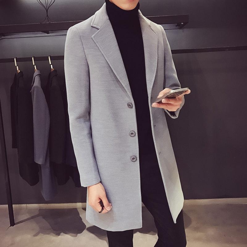 Fashion Men Casual Coat Luxury Business Trench Coat Men's Unique Style Coats Jackets Classic Windproof Simple Overcoat Long Oversized Coat Jacket - Overture Gifts