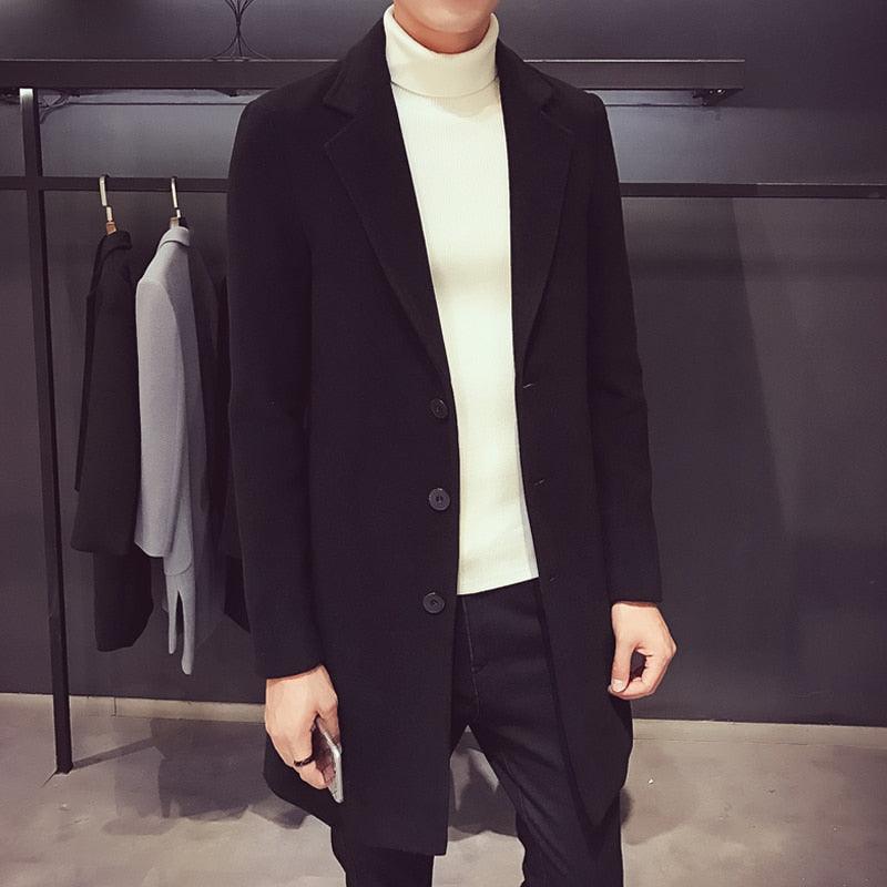 Fashion Men Casual Coat Luxury Business Trench Coat Men's Unique Style Coats Jackets Classic Windproof Simple Overcoat Long Oversized Coat Jacket - Overture Gifts