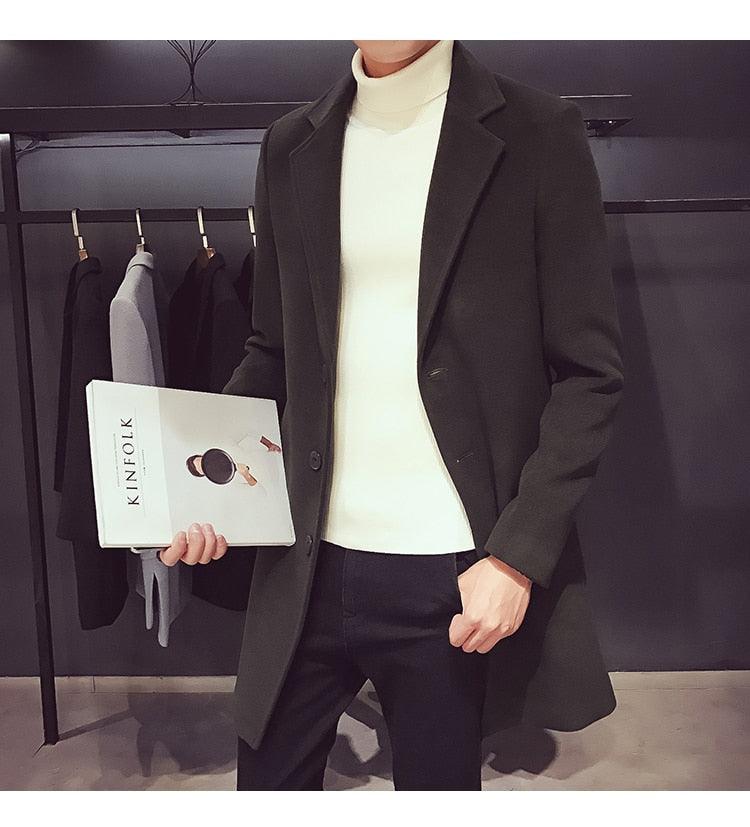 Fashion Men Casual Coat Luxury Business Trench Coat Men's Unique Style Coats Jackets Classic Windproof Simple Overcoat Long Oversized Coat Jacket - Overture Gifts