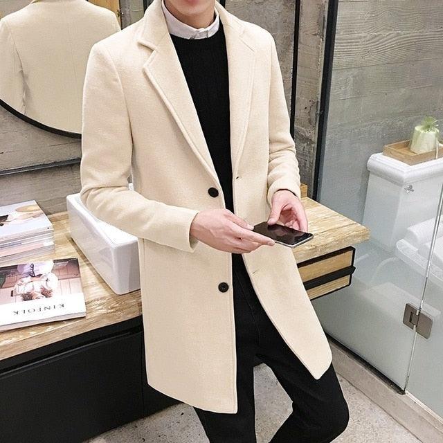 Fashion Men Casual Coat Luxury Business Trench Coat Men's Unique Style Coats Jackets Classic Windproof Simple Overcoat Long Oversized Coat Jacket - Overture Gifts