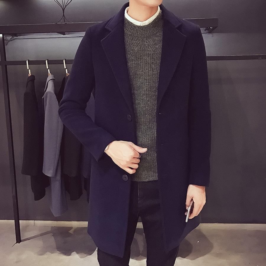 Fashion Men Casual Coat Luxury Business Trench Coat Men's Unique Style Coats Jackets Classic Windproof Simple Overcoat Long Oversized Coat Jacket - Overture Gifts