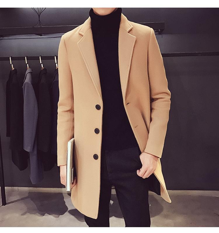 Fashion Men Casual Coat Luxury Business Trench Coat Men's Unique Style Coats Jackets Classic Windproof Simple Overcoat Long Oversized Coat Jacket - Overture Gifts