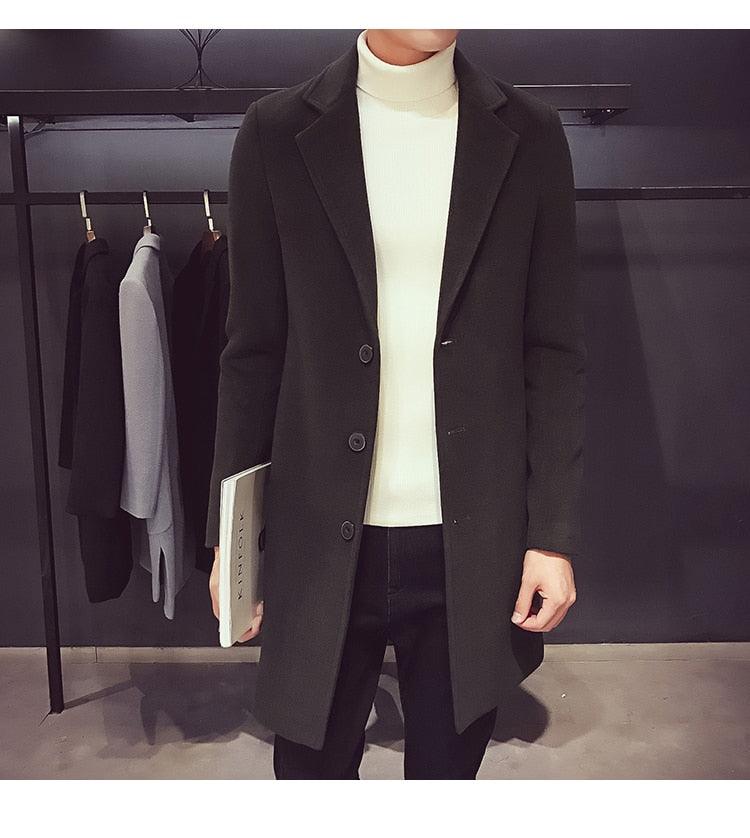 Fashion Men Casual Coat Luxury Business Trench Coat Men's Unique Style Coats Jackets Classic Windproof Simple Overcoat Long Oversized Coat Jacket - Overture Gifts