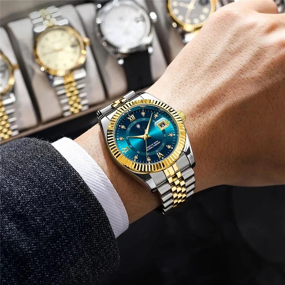 Fashion Quartz Wristwatches Luxury Brand High Quality Diamond Watch For Man Gifts Digital Mens Automatic Watches Men Gold Clock - Overture Gifts