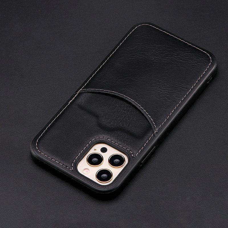Fashion Wallet Card Holder Back Cover For iPhone 13 Pro Max 12 Mini 11 Xr X Xs 14 Pro Max Luxury PU Leather Case Genuine Leather iPhone Cover For Men Stylish Slim Design - Overture Gifts