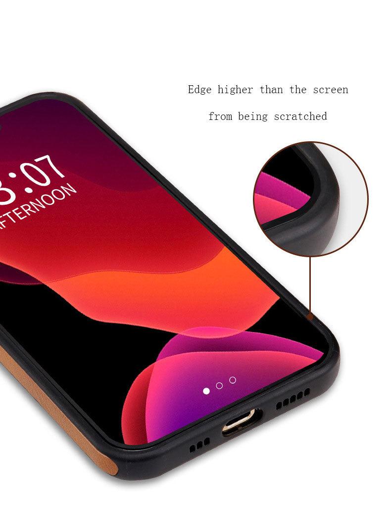 Fashion Wallet Card Holder Back Cover For iPhone 13 Pro Max 12 Mini 11 Xr X Xs 14 Pro Max Luxury PU Leather Case Genuine Leather iPhone Cover For Men Stylish Slim Design - Overture Gifts