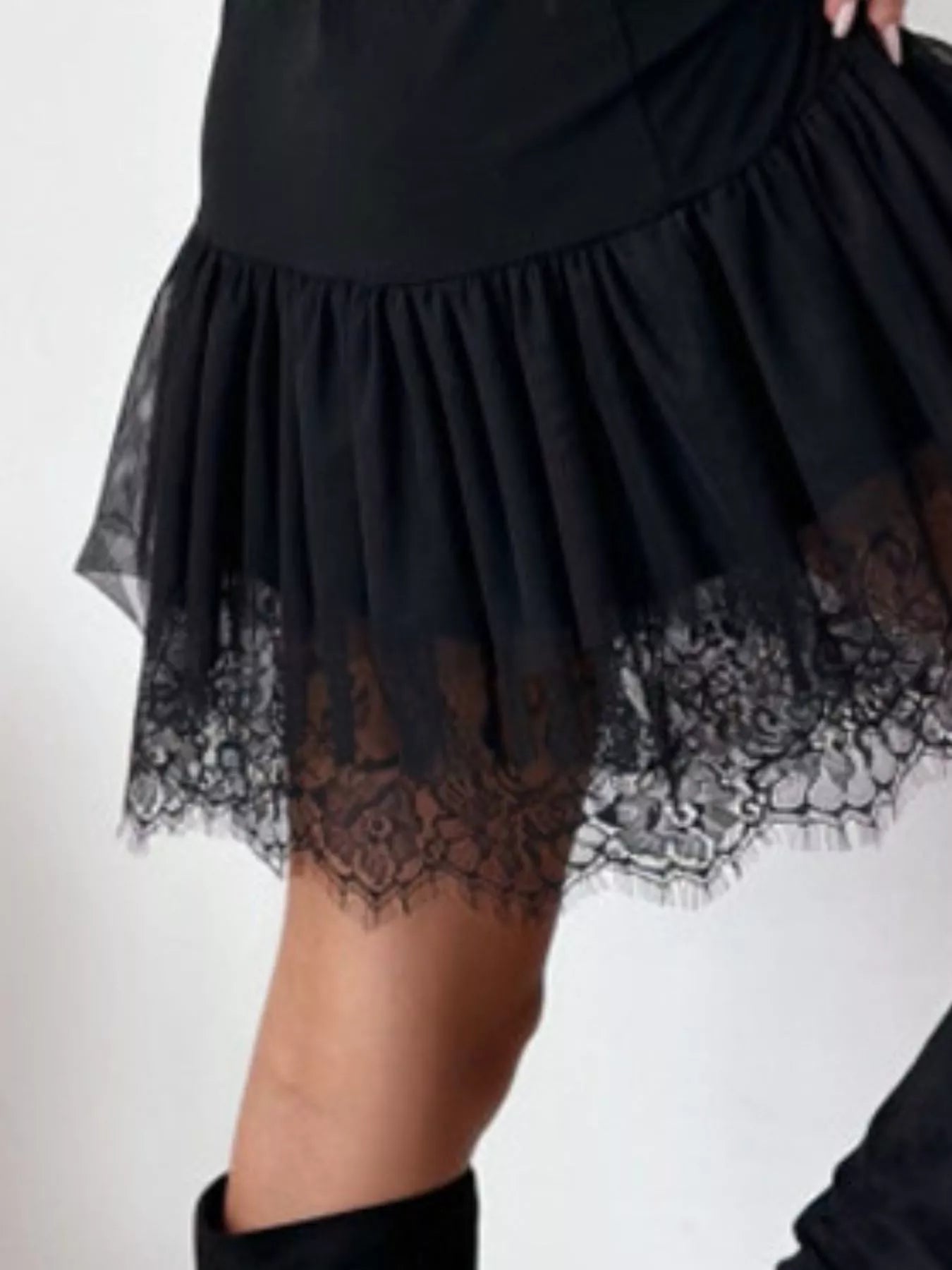 Sleeveless Tulle Hem Mini Dress