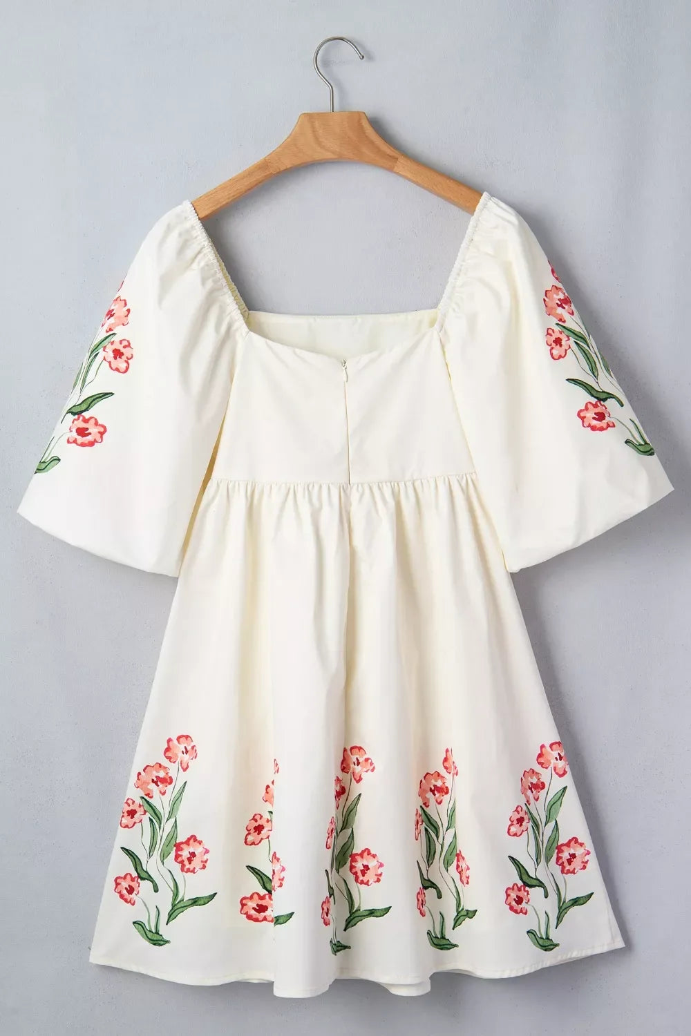 Floral Puff Sleeve Babydoll Dress