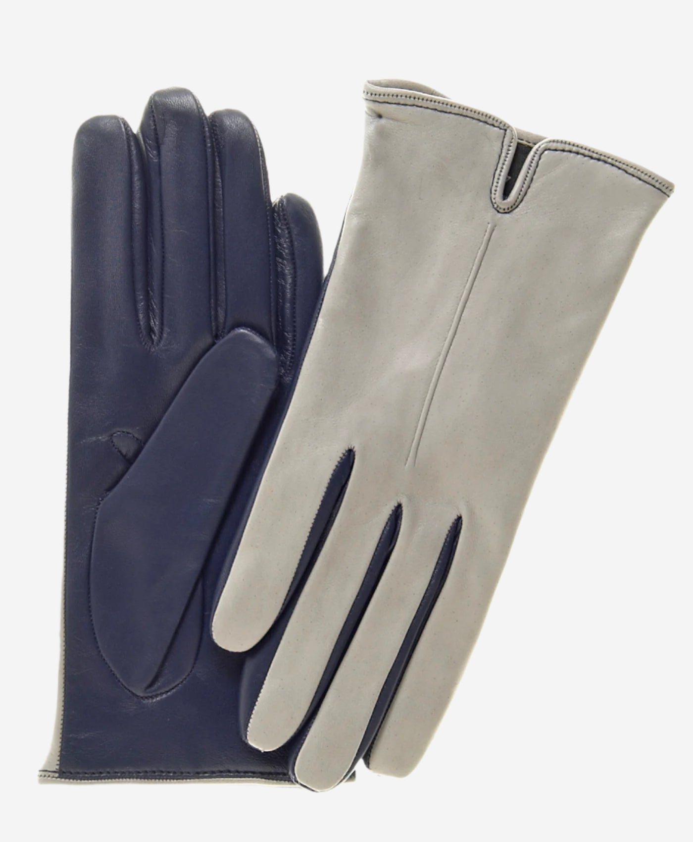 FC34 (grey) - Women's Italian touchscreen cashmere lined leather gloves
