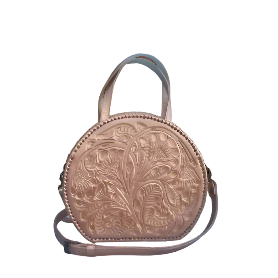 The Dixie| Hand-Tooled Leather Canteen Handbag