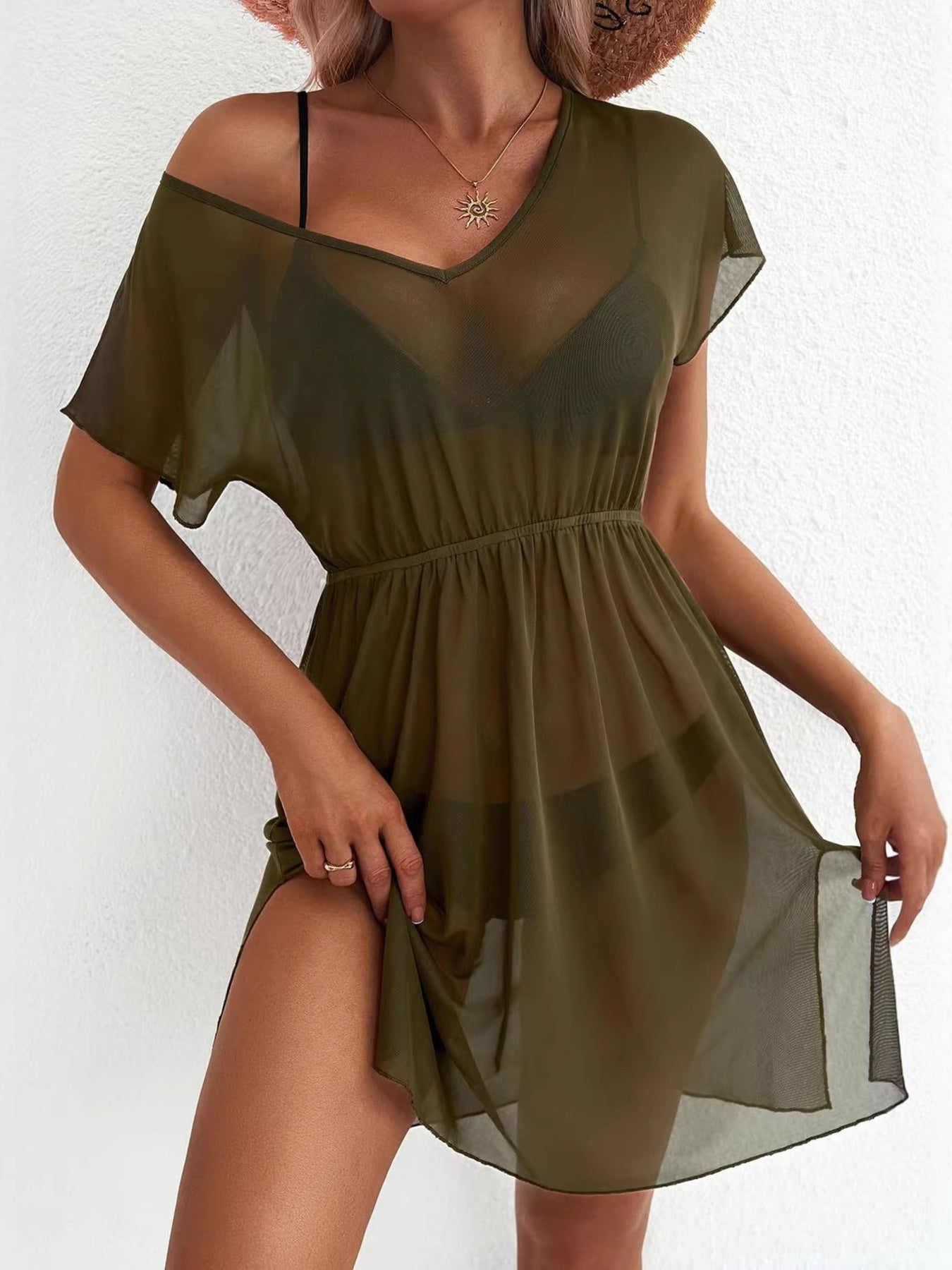 Printed Short Sleeve Mini Dress