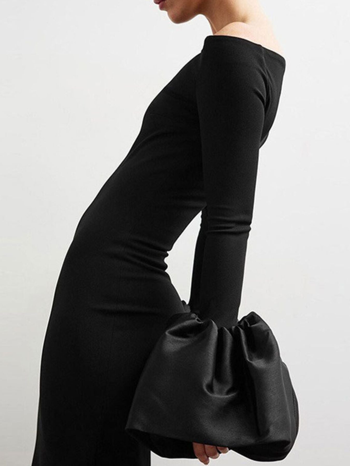 Off-Shoulder Flounce Sleeve Maxi Dress