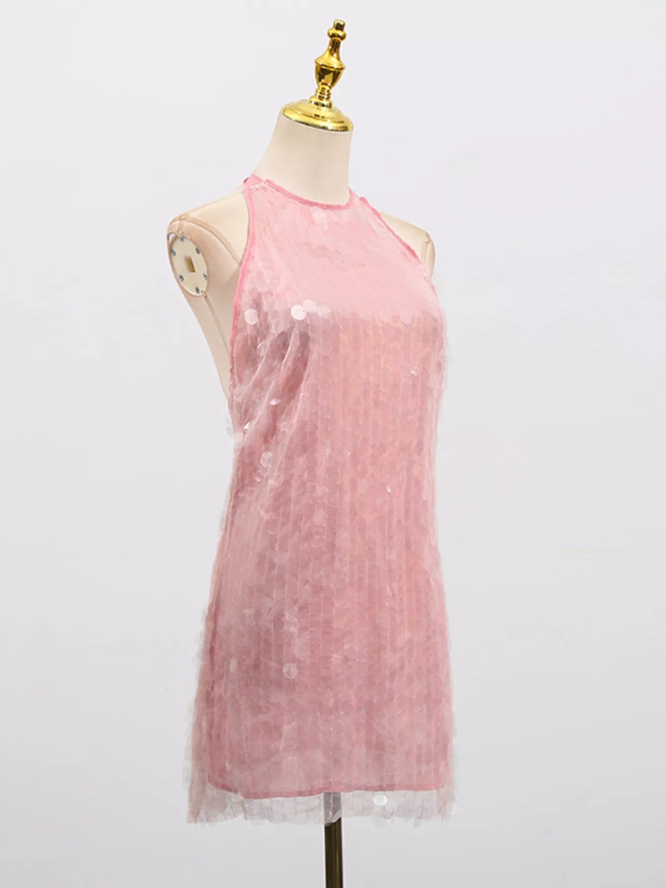 Sequin Halter Neck Mini Dress