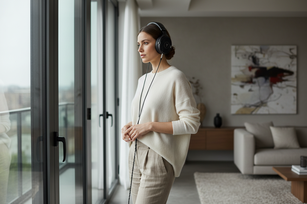 Female model by window