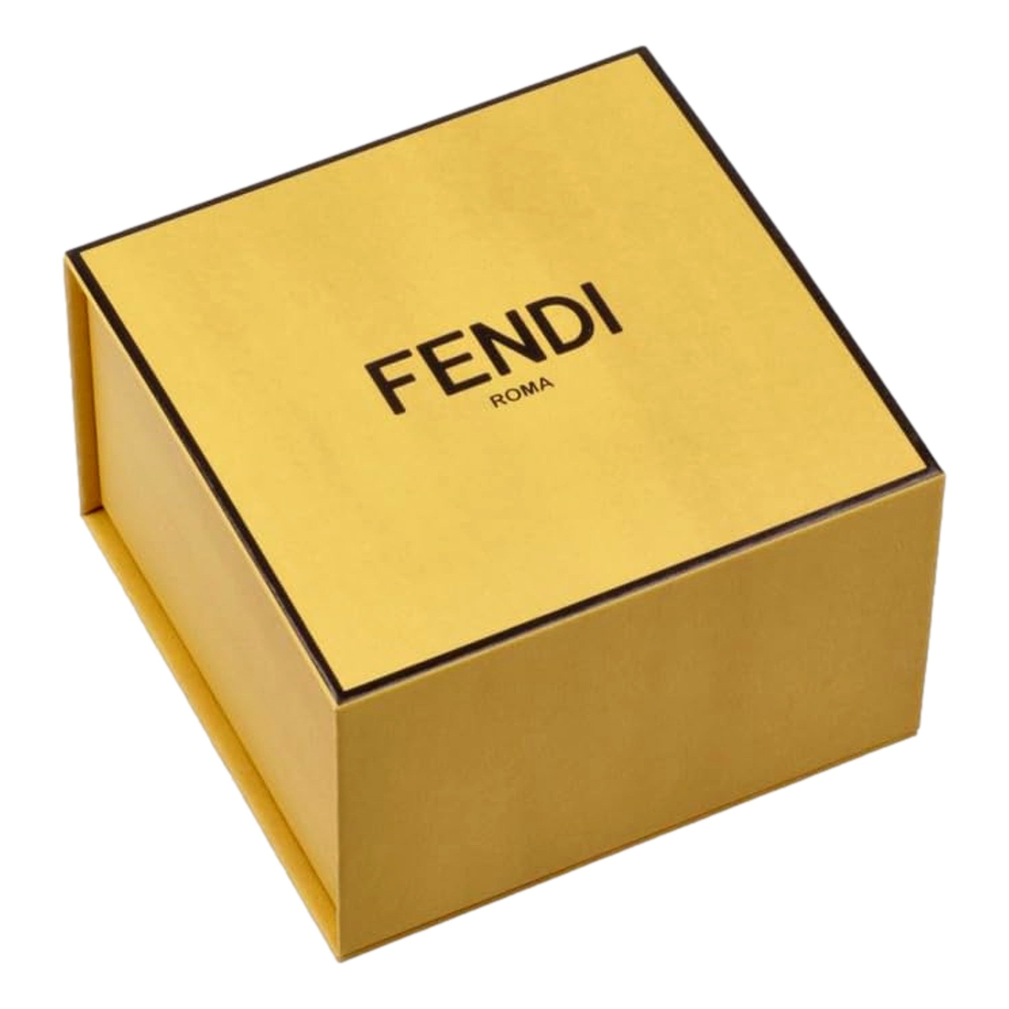 Fendi FF Gold Tone Metal White Enamel Small Hoop Earrings