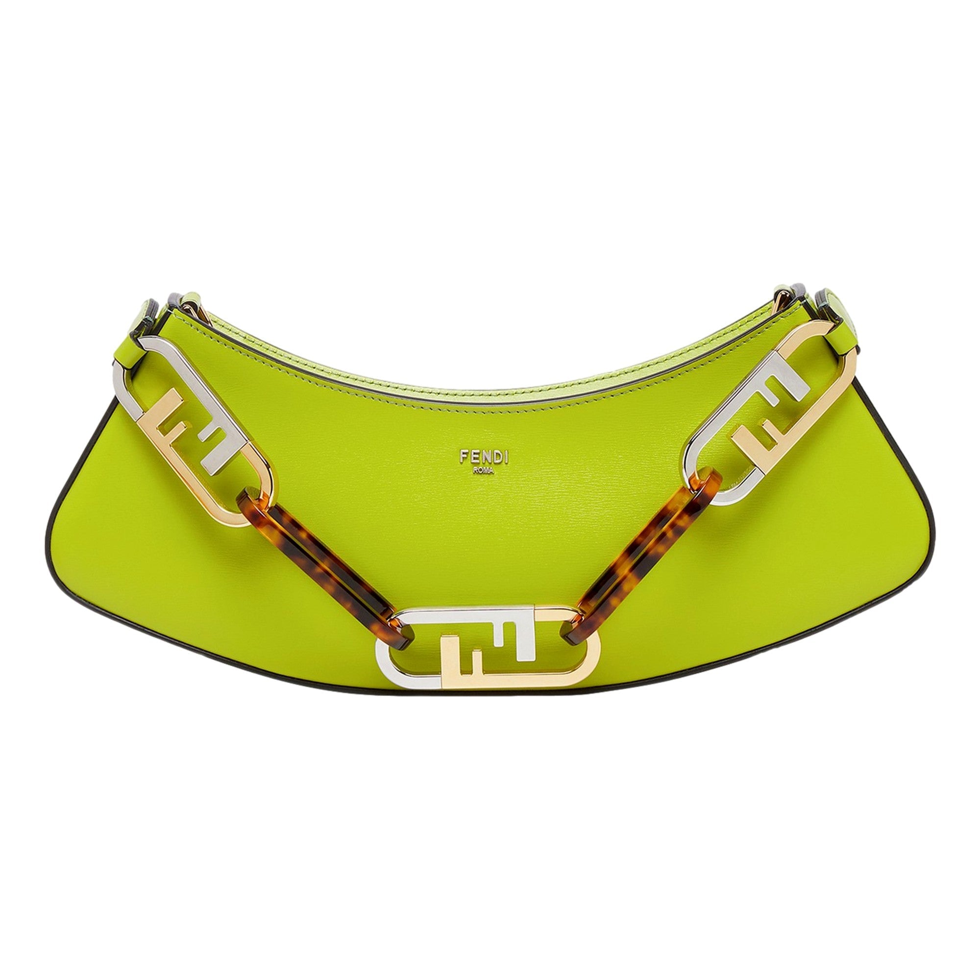 Fendi O’Lock Swing Shoulder Bag Wasabi Green Calfskin Leather