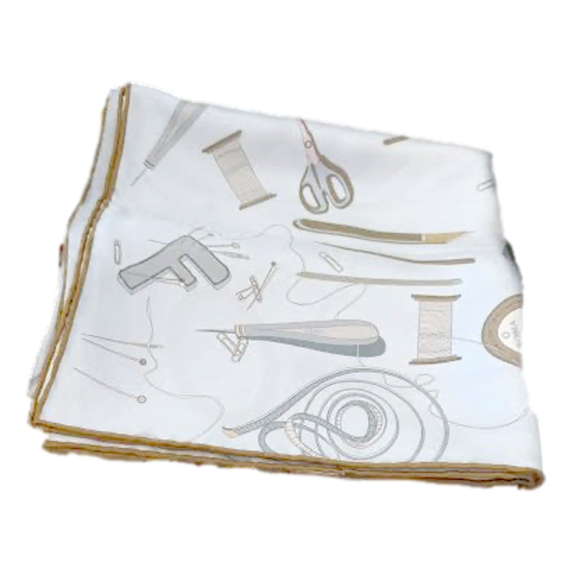Fendi Multi-Color Graphic Print Silk Scarf Light Blue