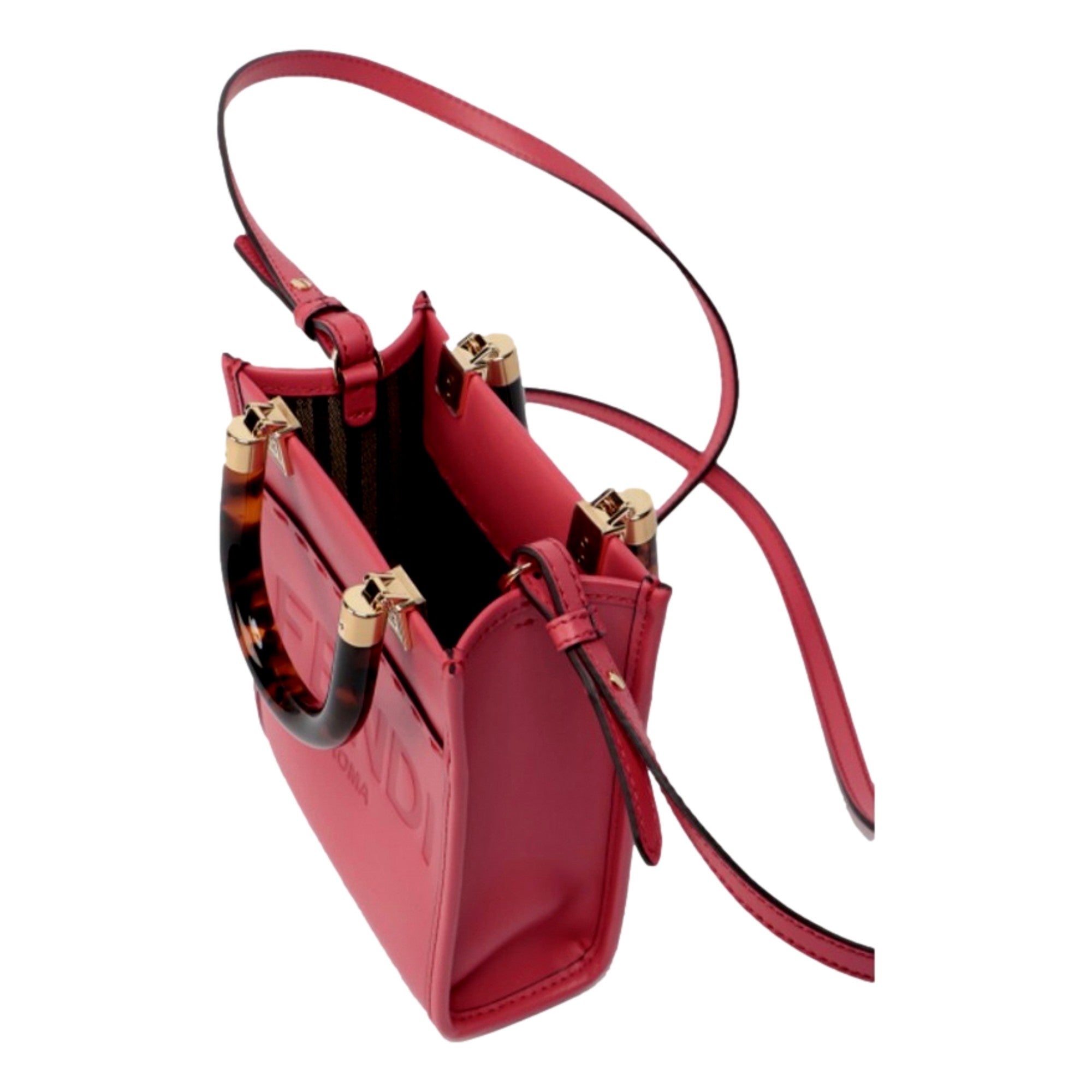 Fendi Sunshine Shopper Fuchsia Pink Small Handbag Crossbody Bag
