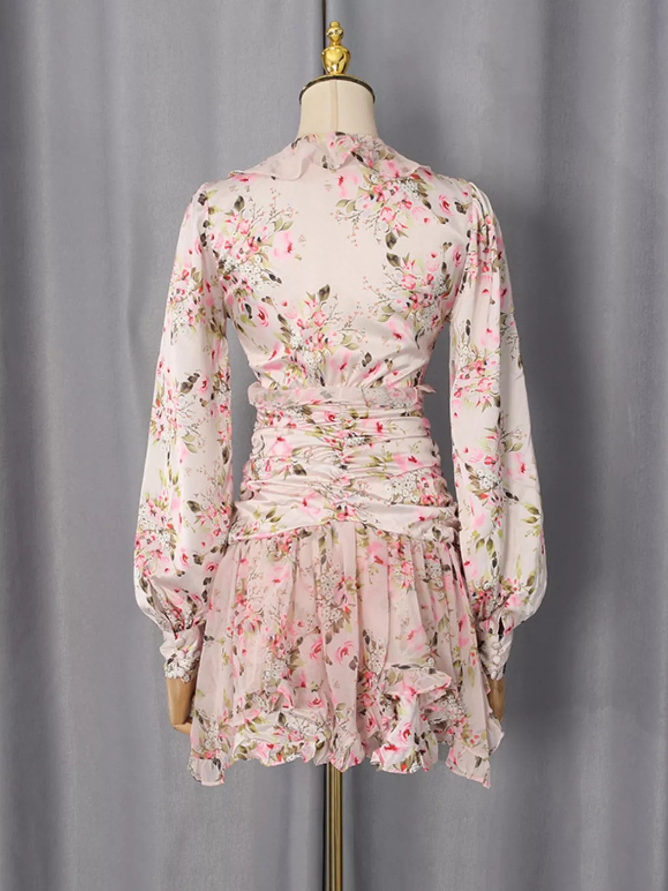 Floral Print Ruffle Mini Dress