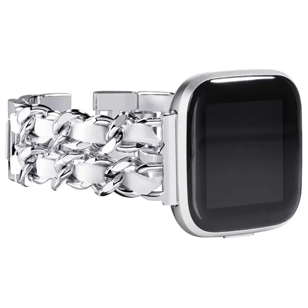Fitbit Versa & Sense Leather Metal Band - Luxurious Design - Overture Gifts