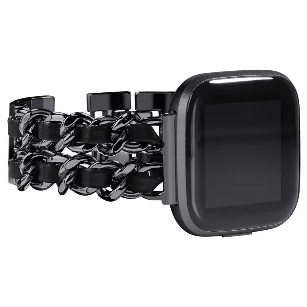 Fitbit Versa & Sense Leather Metal Band - Luxurious Design - Overture Gifts