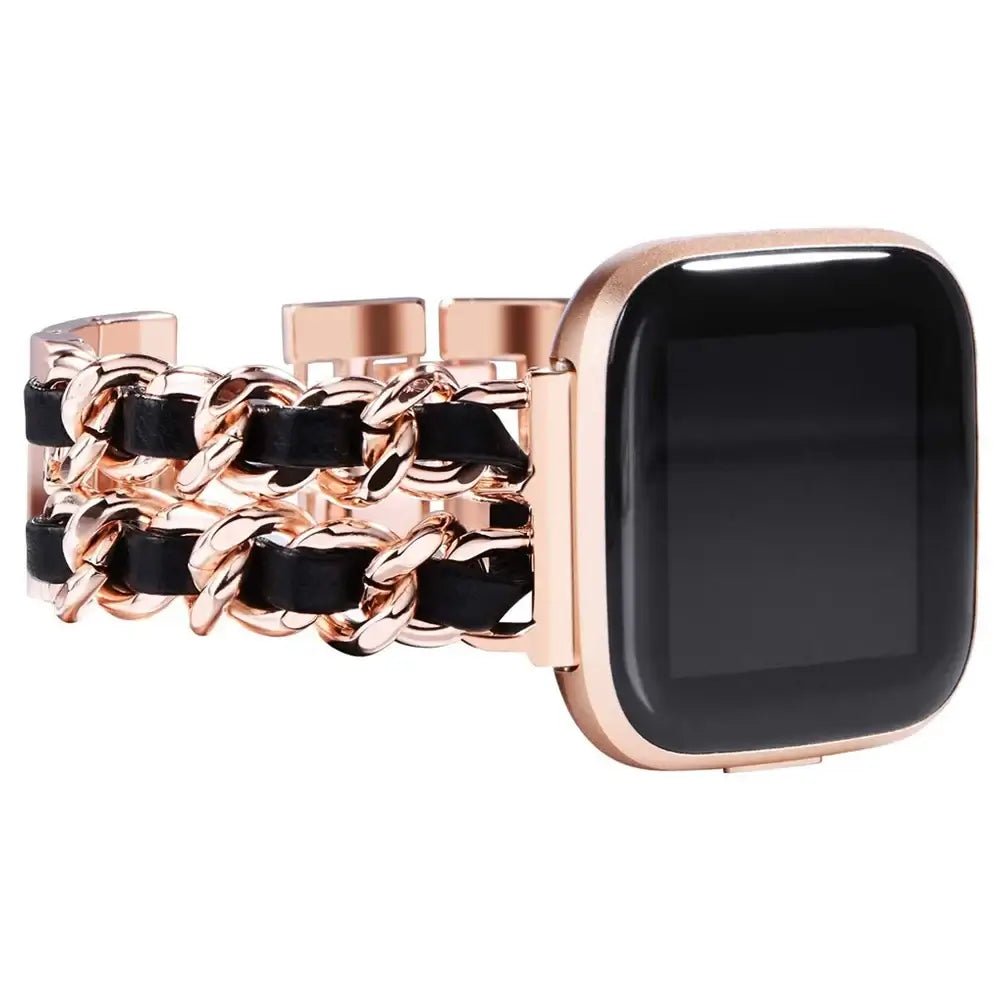 Fitbit Versa & Sense Leather Metal Band - Luxurious Design - Overture Gifts