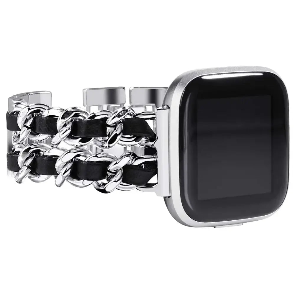 Fitbit Versa & Sense Leather Metal Band - Luxurious Design - Overture Gifts