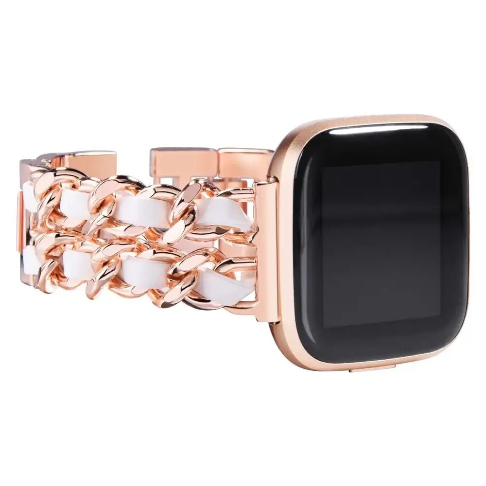 Fitbit Versa & Sense Leather Metal Band - Luxurious Design - Overture Gifts