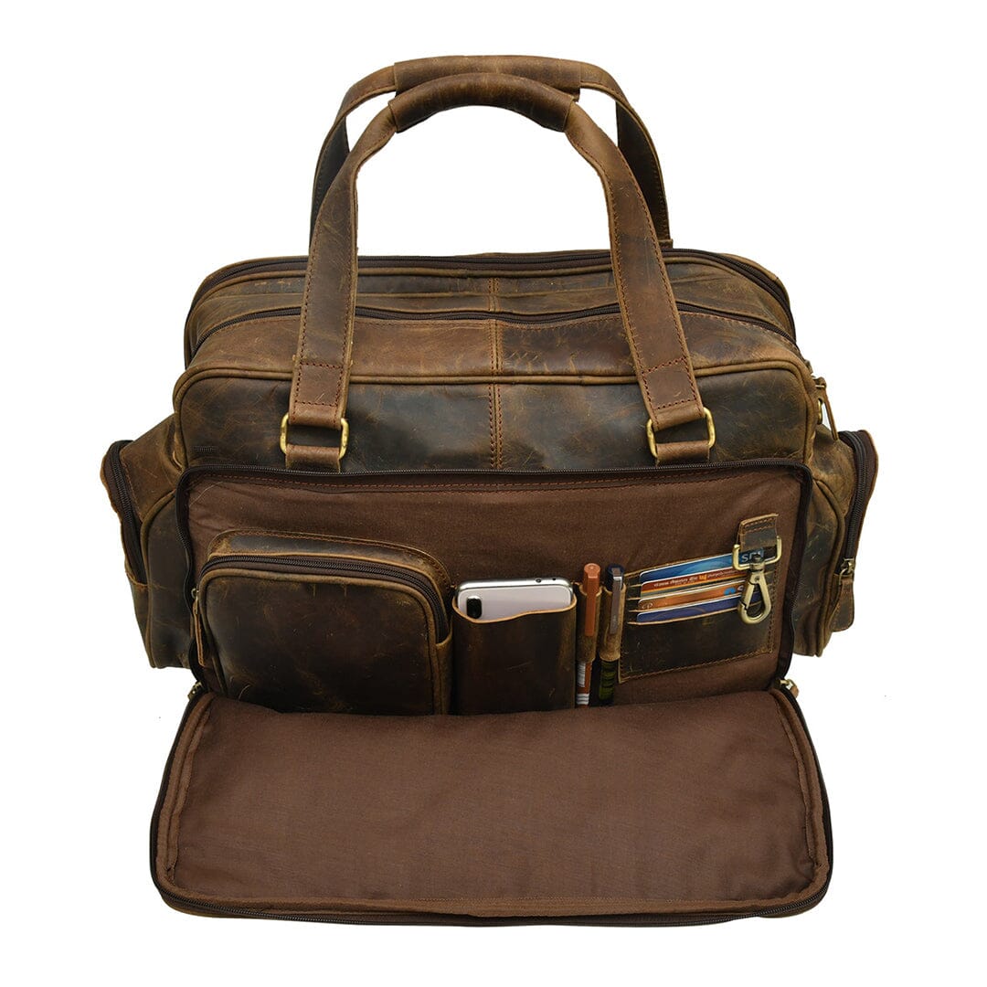 Floyd Handmade Buffalo Leather Office Briefcase - Overture Gifts